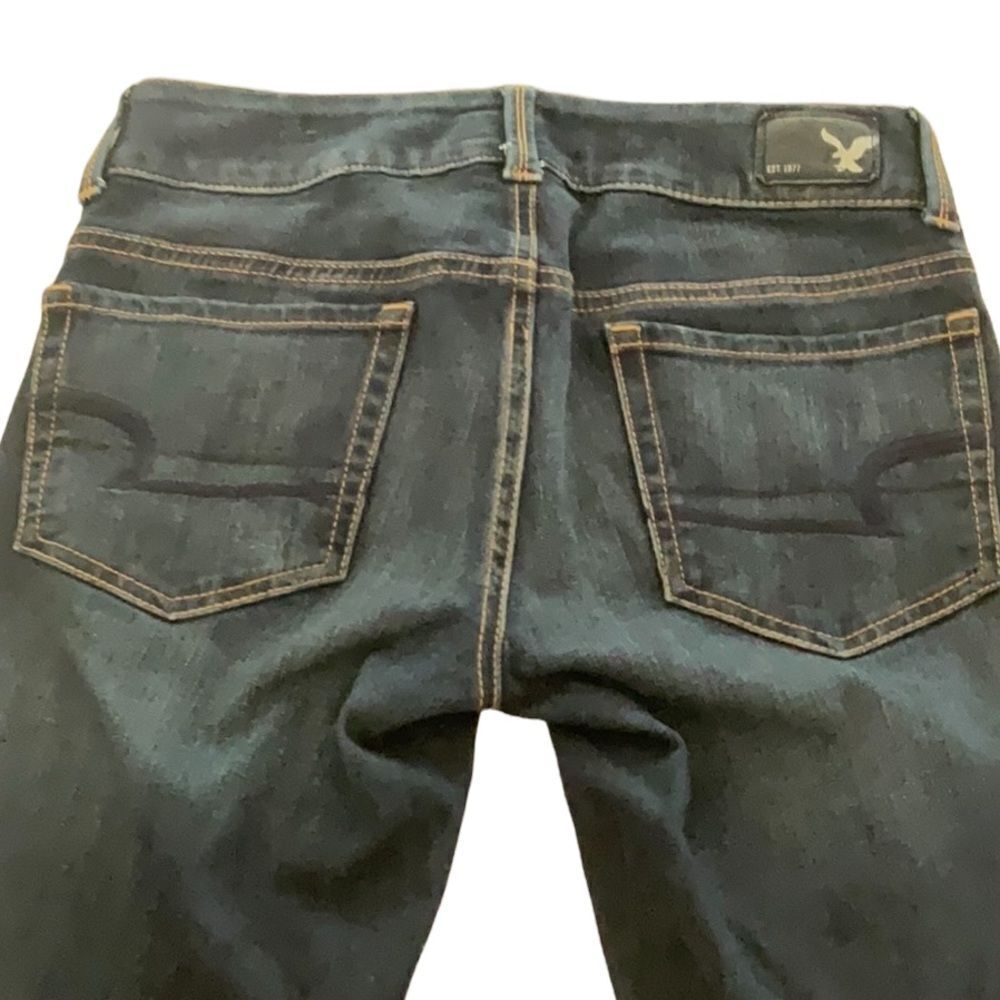 AMERICAN EAGLE ARTIST CROP DENIM BLUE JEANS SIZE 2 ANKLE CROP - Picture 3 of 9